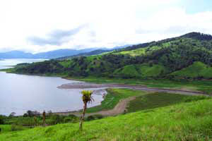 The river, Rio Chiquito, empties into Lake Arenal a 20-minute boat trip from the dam